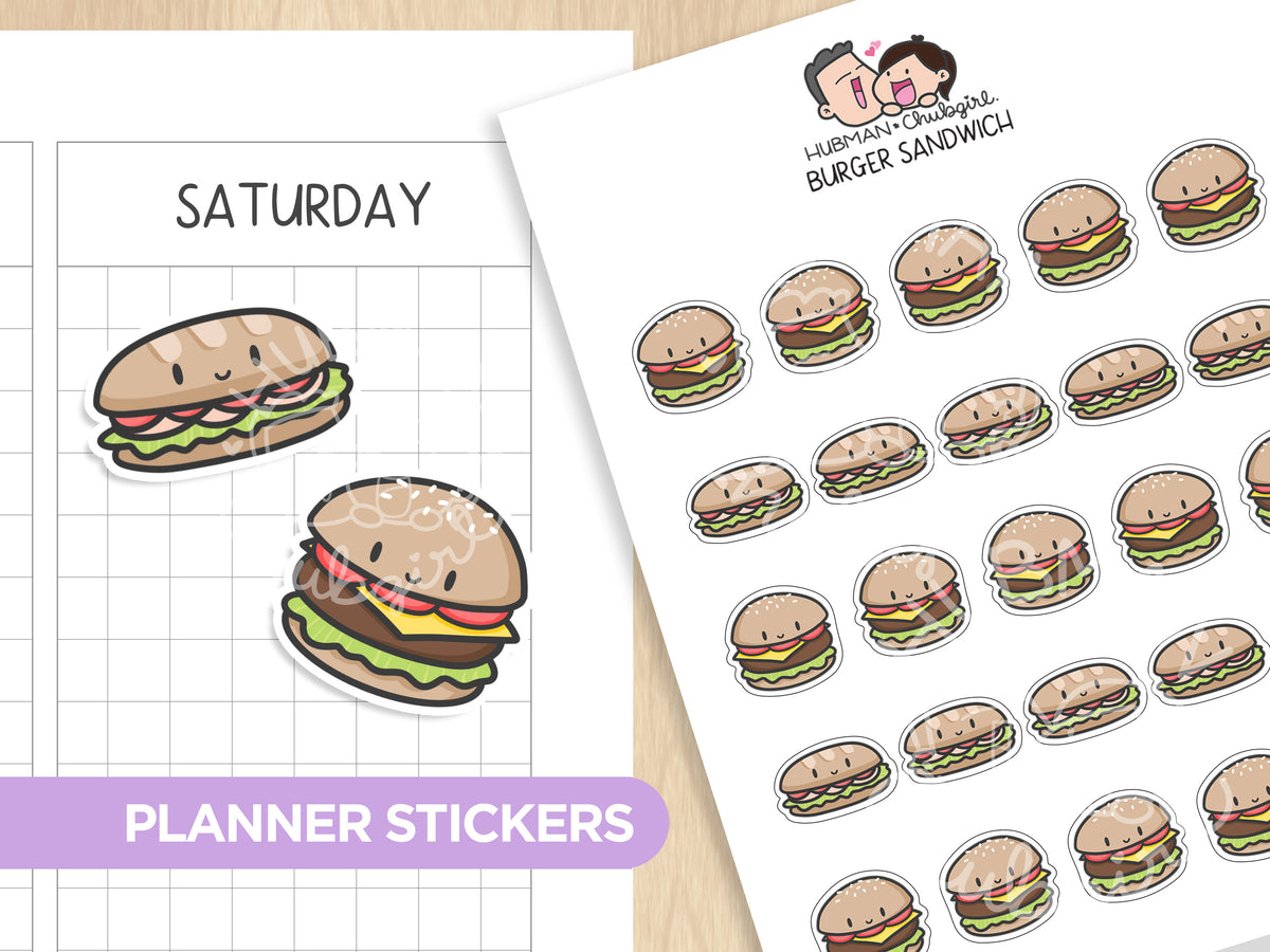 Burger Sandwich Planner Stickers – Hubman and Chubgirl