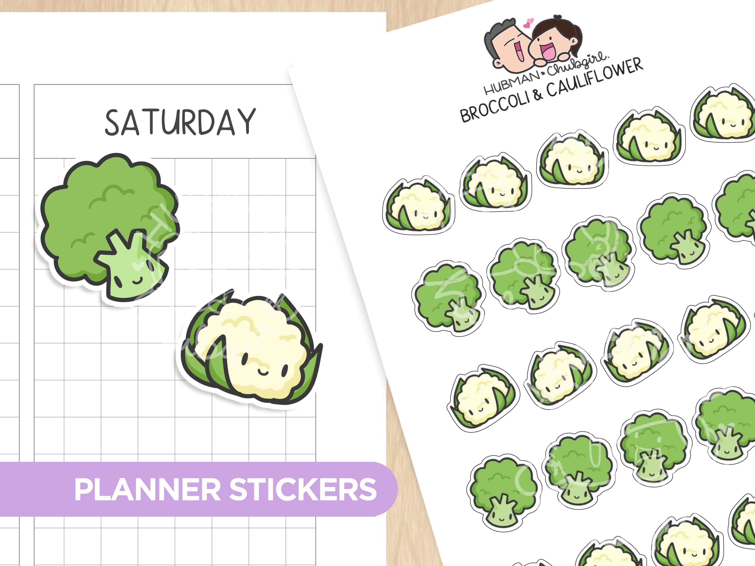 Broccoli & Cauliflower Planner Stickers