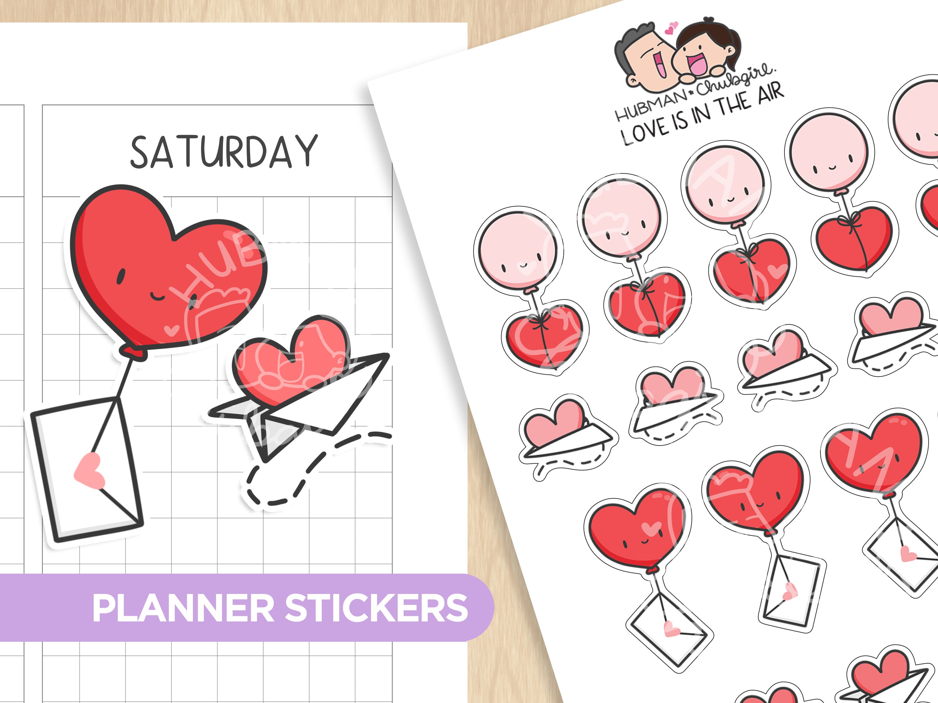 Love is in the Air Planner Stickers