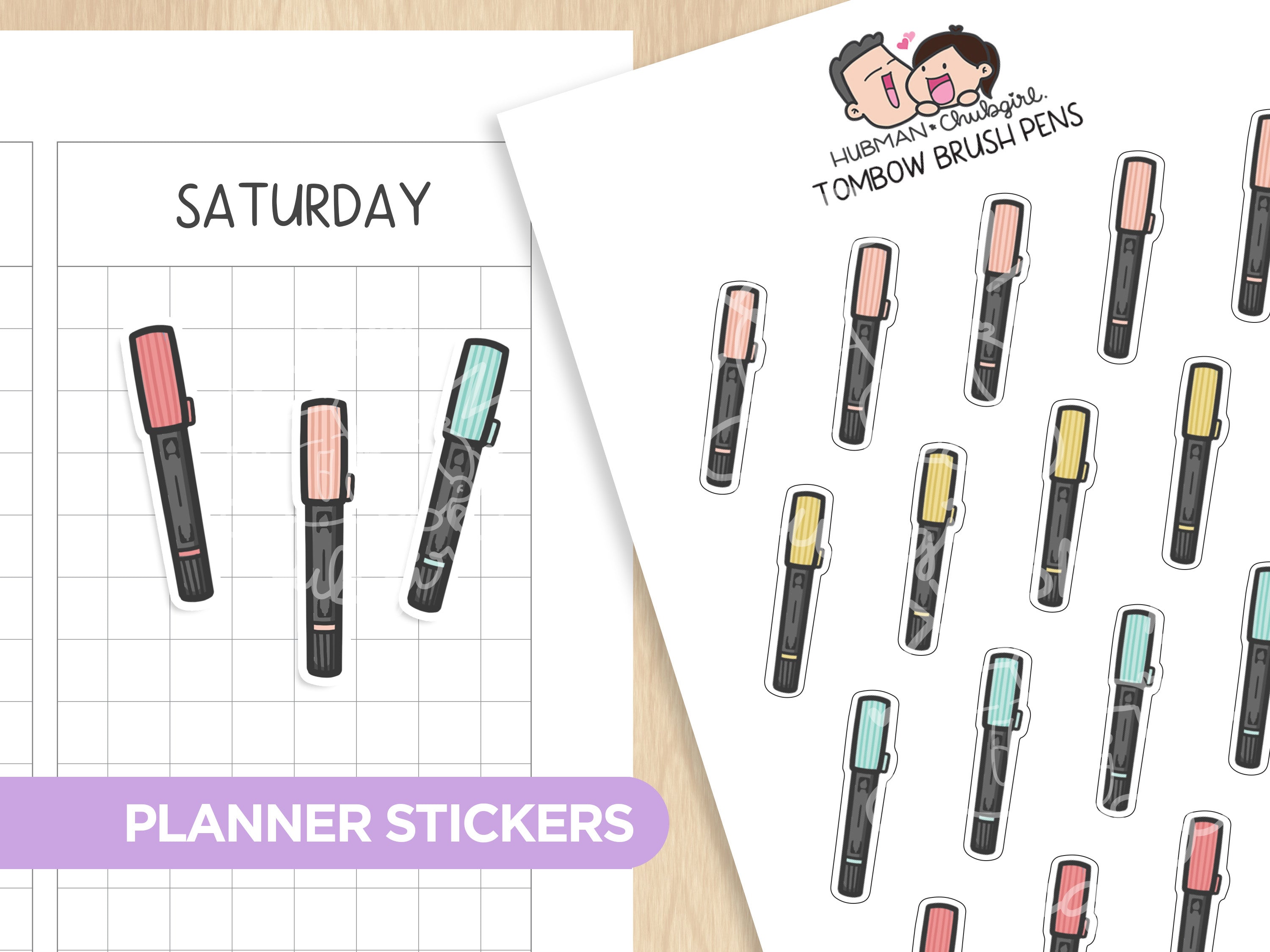 Pink Tombow Planner Stickers