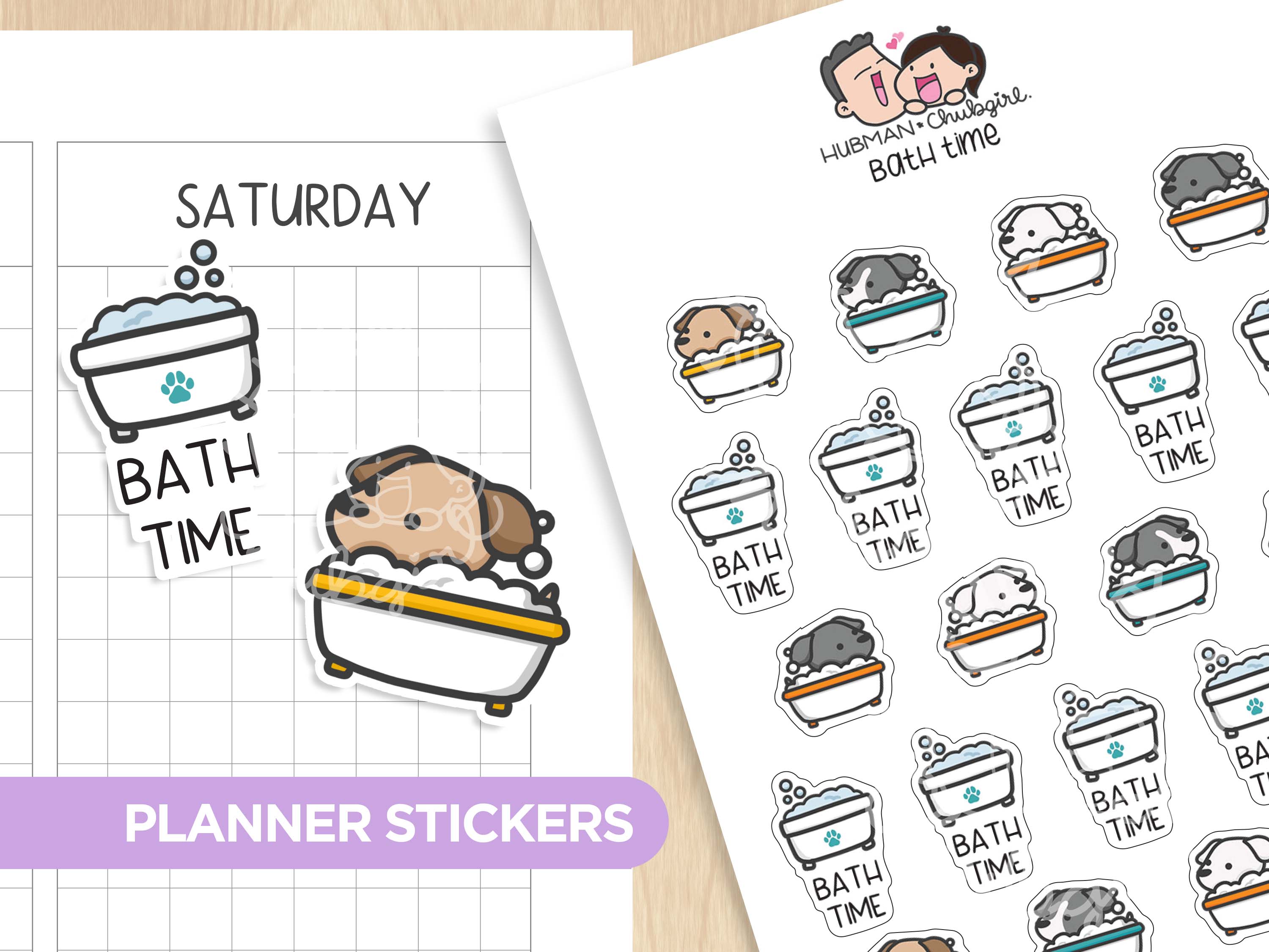 Bath Time Planner Stickers
