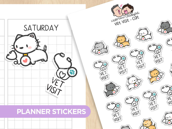 Vet Visit - Cat Planner Stickers – Hubman and Chubgirl