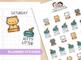 Clean Kitty Litter Planner Stickers
