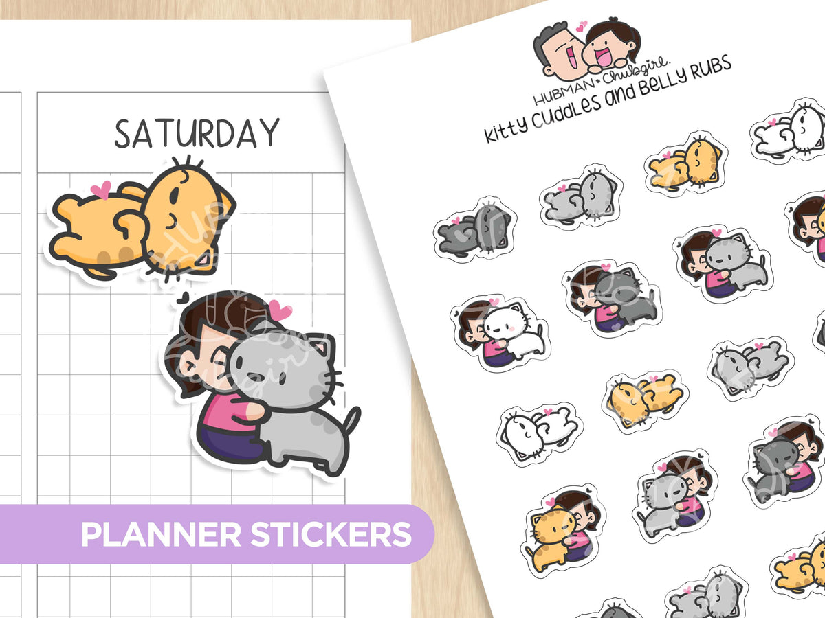 Kitty Cuddles and Belly Rubs Planner Stickers – Hubman and Chubgirl