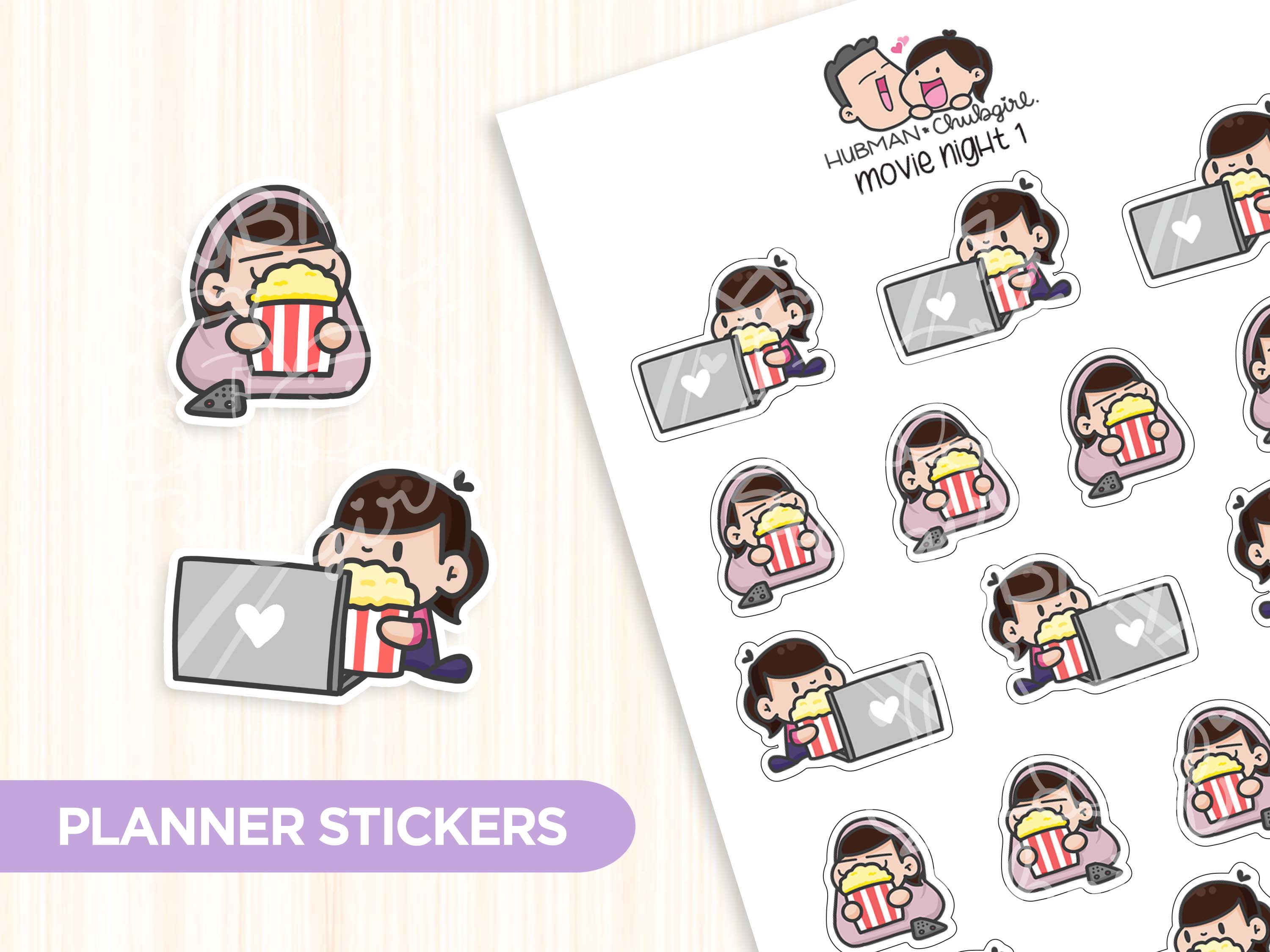 Movie Night 1 Planner Stickers