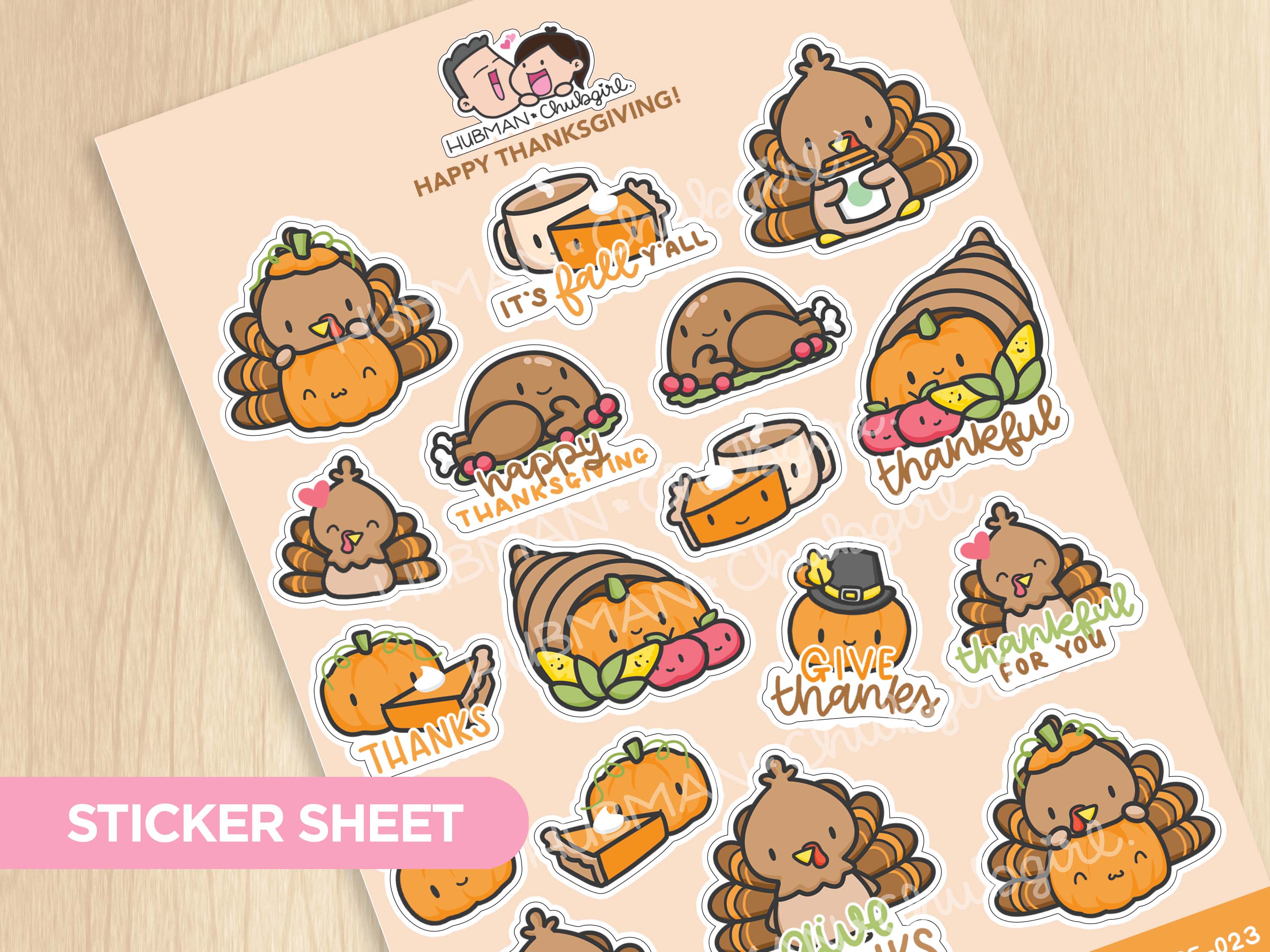 Sticker Sheet - Happy Thanksgiving!