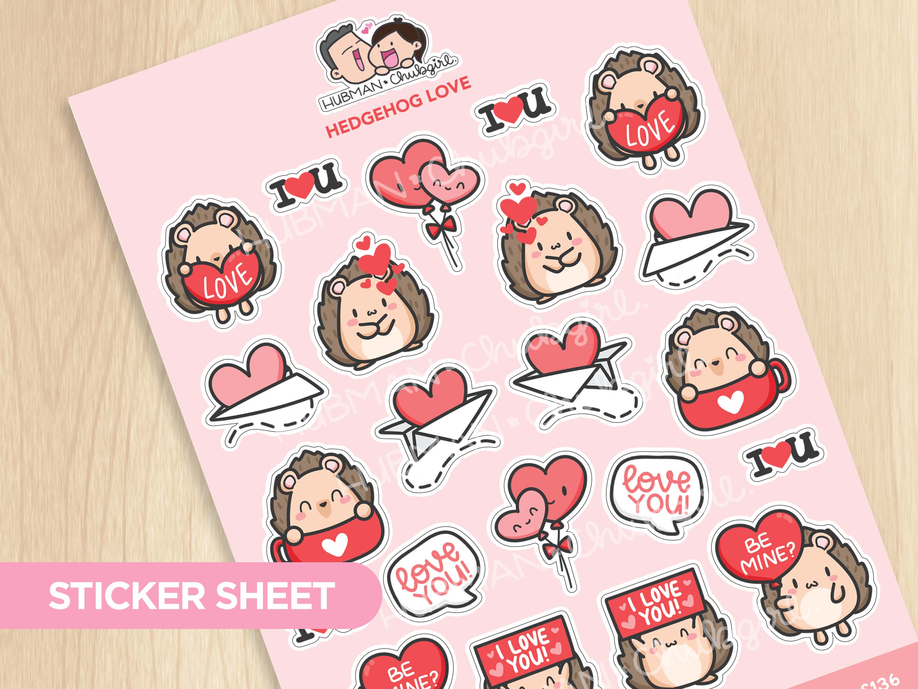 Hedgehog Love Sticker Sheet