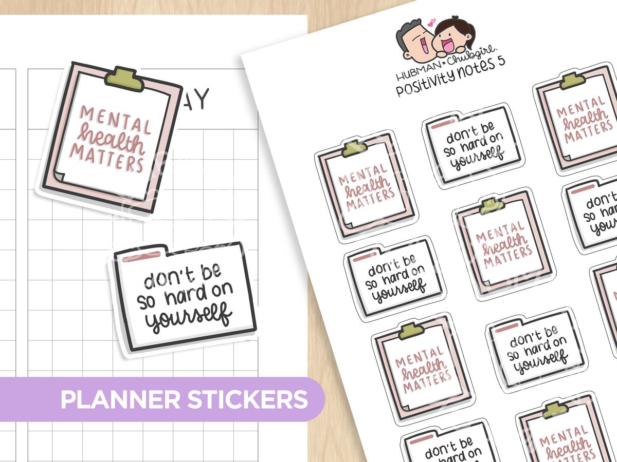 Positivity Notes 5 Planner Stickers – Hubman and Chubgirl