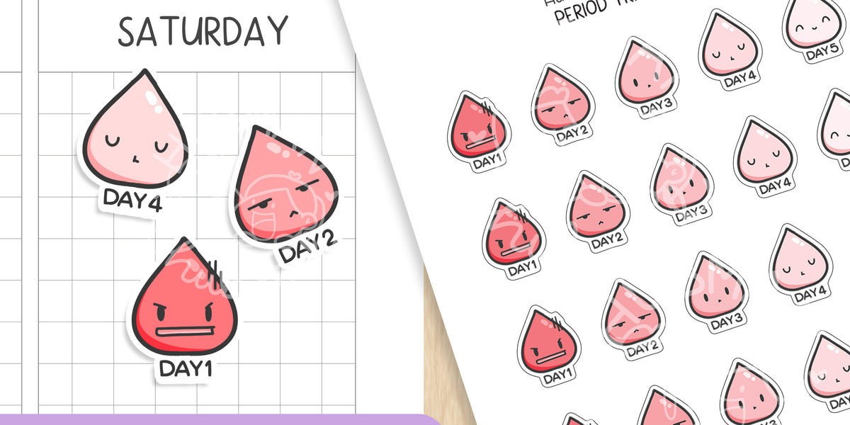 Clear Period Mood Stickers - Period Tracker Stickers – PapergeekCo