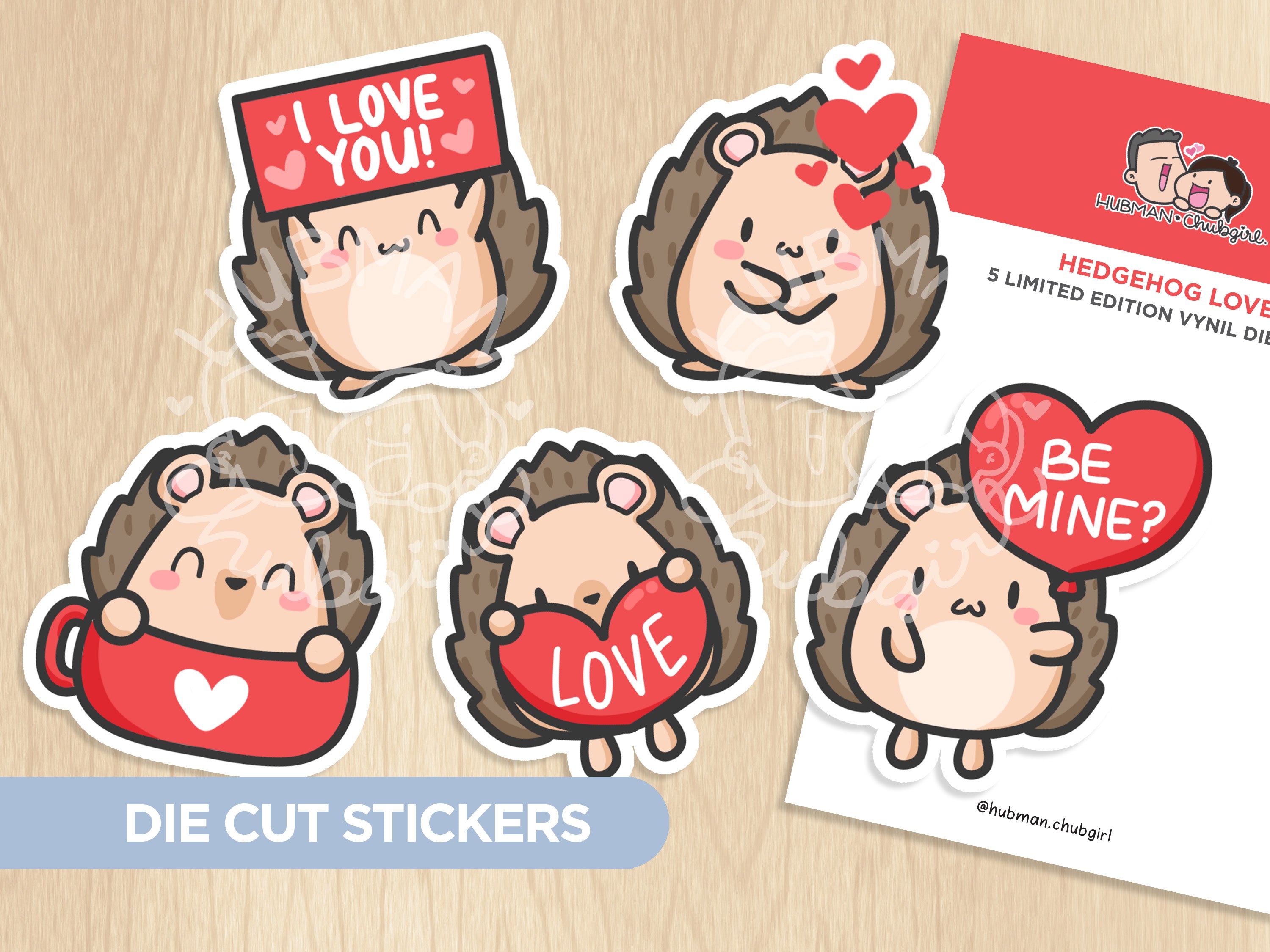 Hedgehog Love Die Cut Stickers