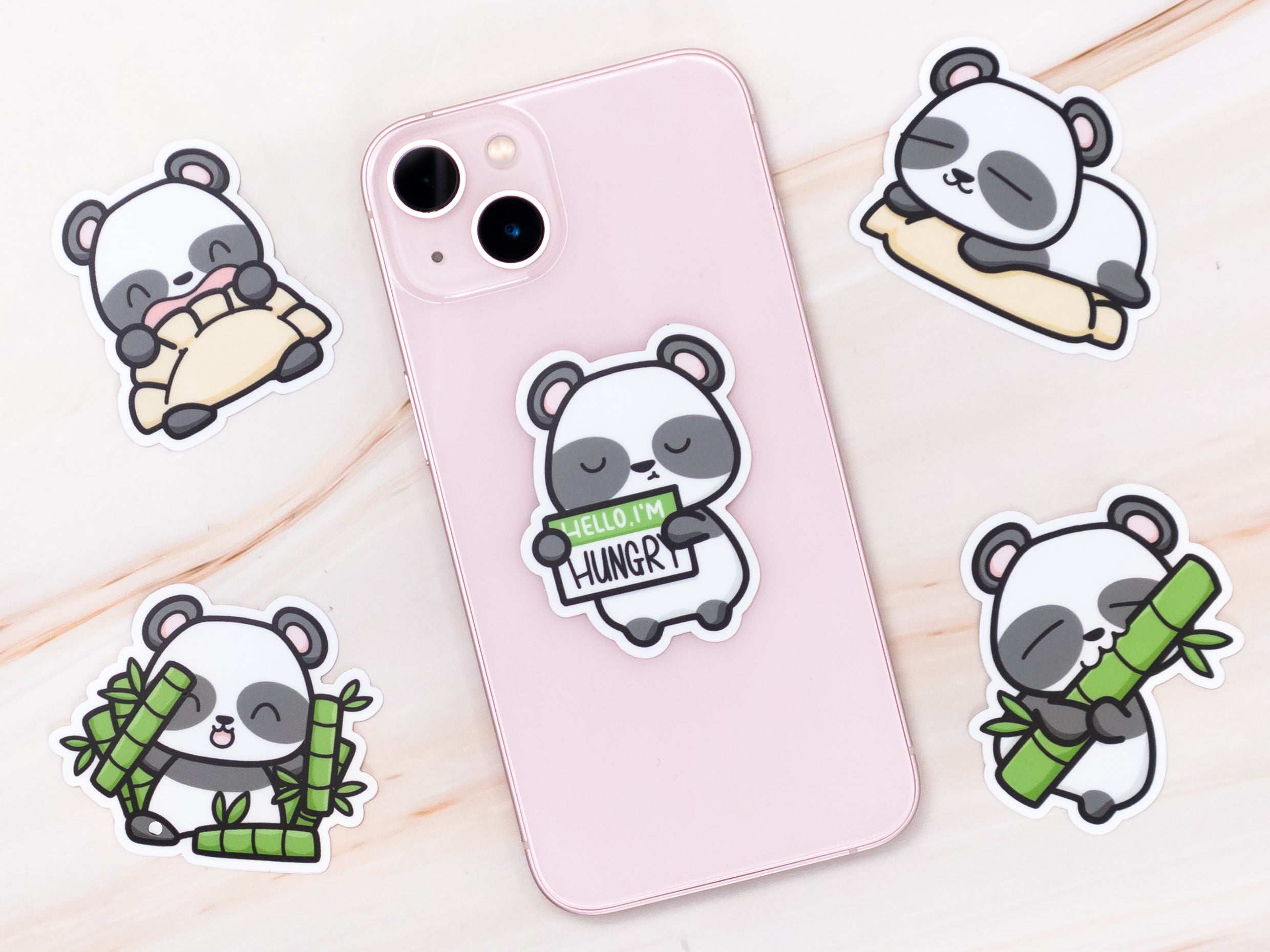 Hungry Pandas Die Cut Stickers