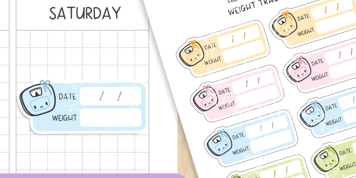 Weight Loss Planner Stickers, Noom Planner Stickers, Scale