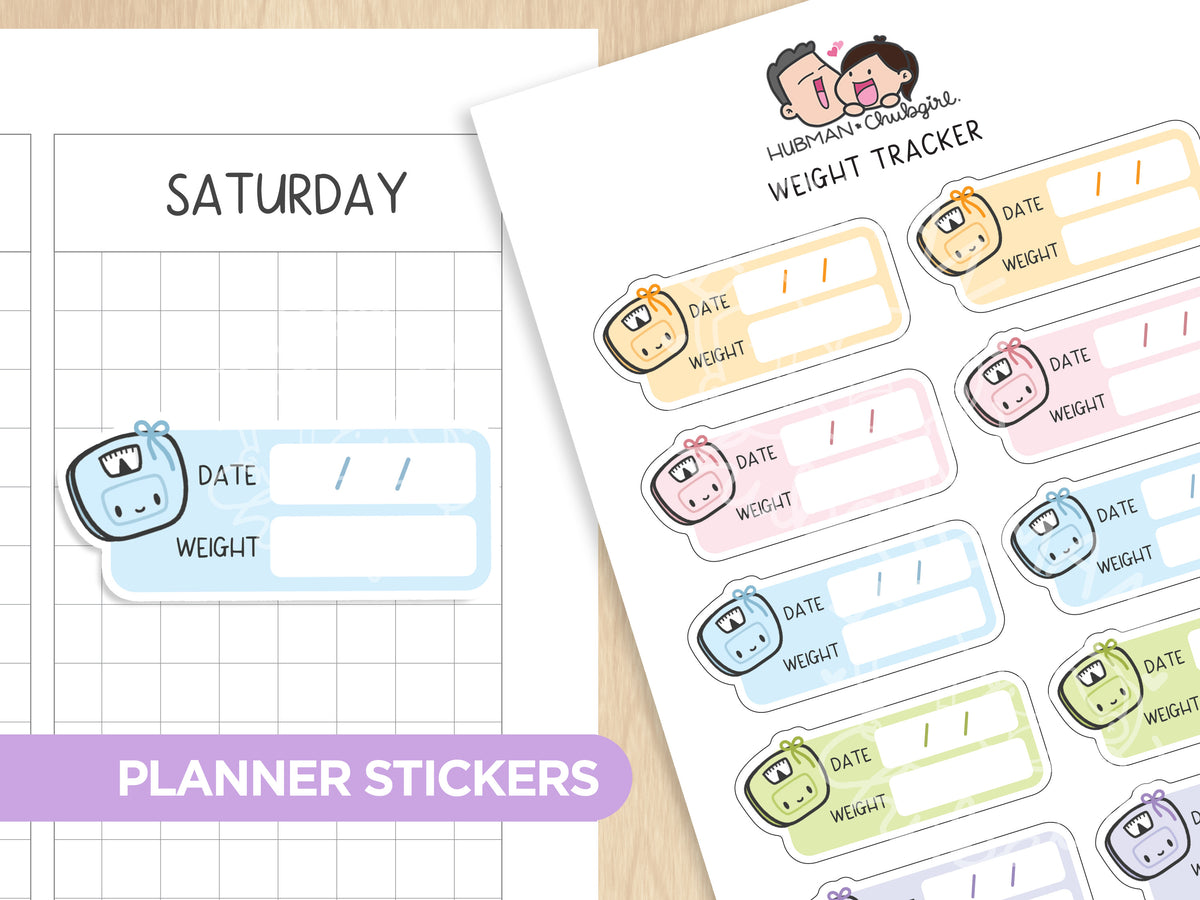 20 Cute Weight Tracker/scales Planner Stickers 