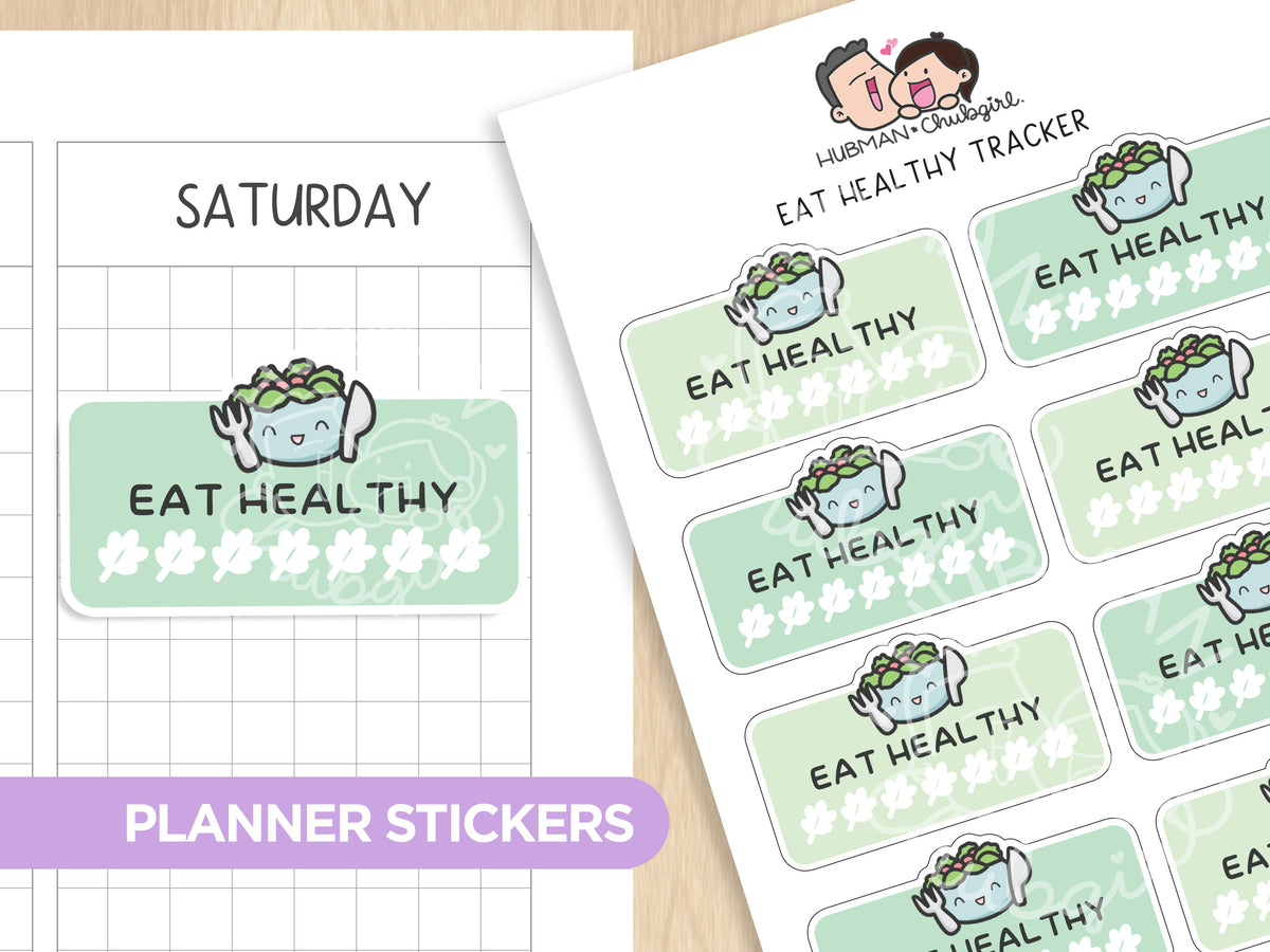 Eat Healthy Tracker Planner Stickers – Hubman and Chubgirl