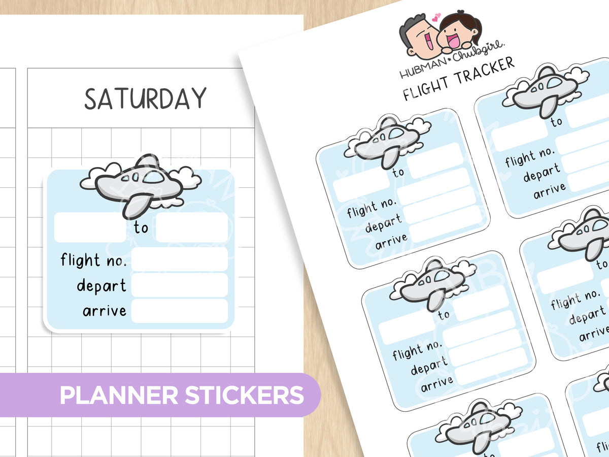 Flight Tracker Planner Stickers – Hubman and Chubgirl