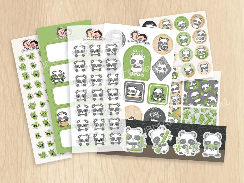 Mini Sticker Sheet Kawaii Panda Planner Stickers 