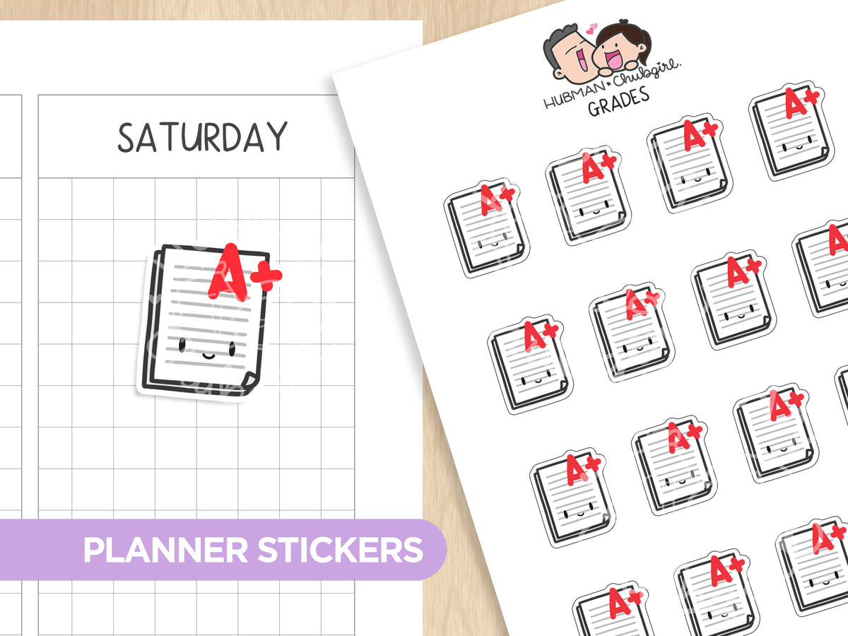 Sticker Design Grade Grade Work and Study – Hubman and Chubgirl