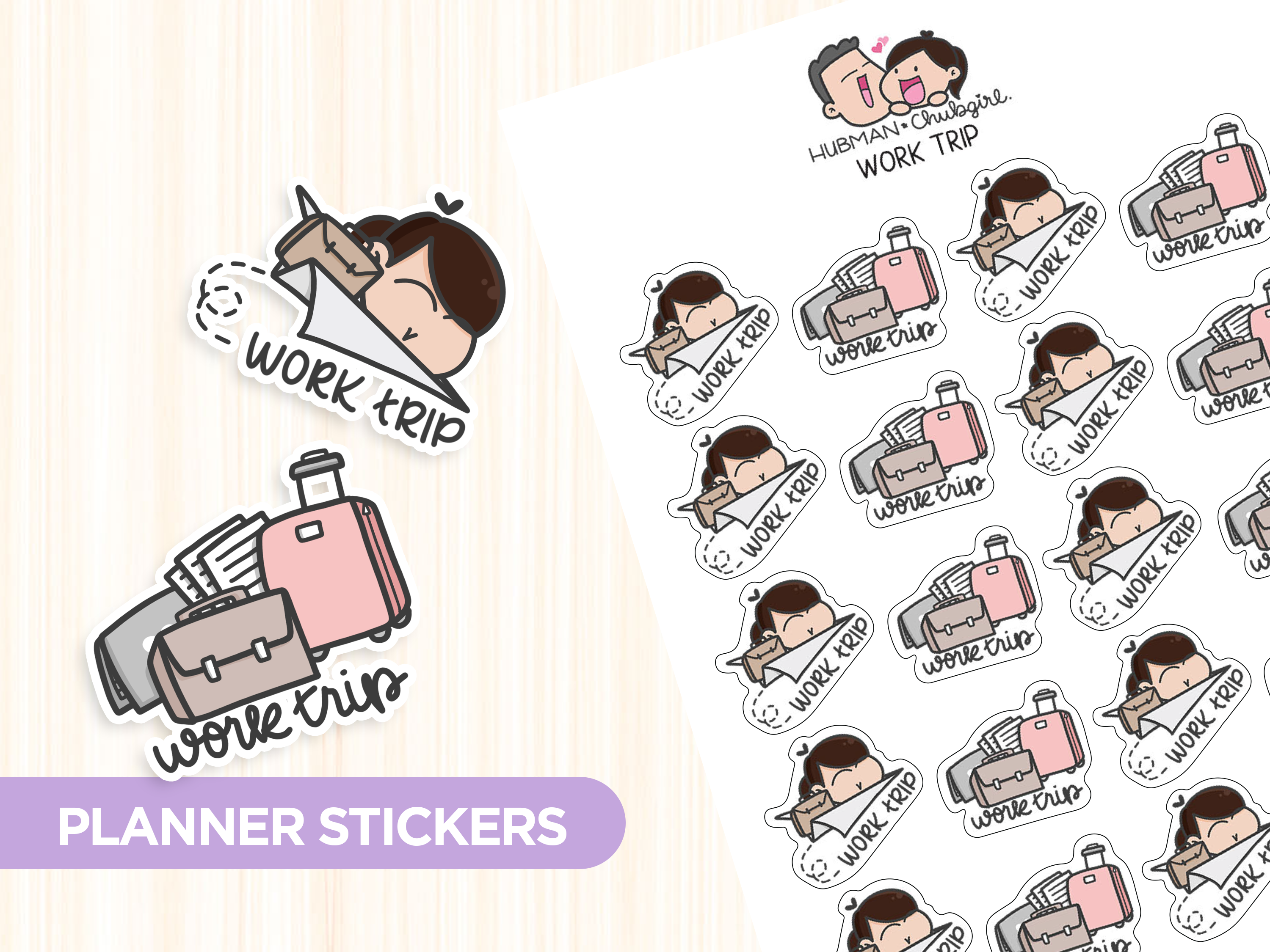 Work Trip Planner Stickers