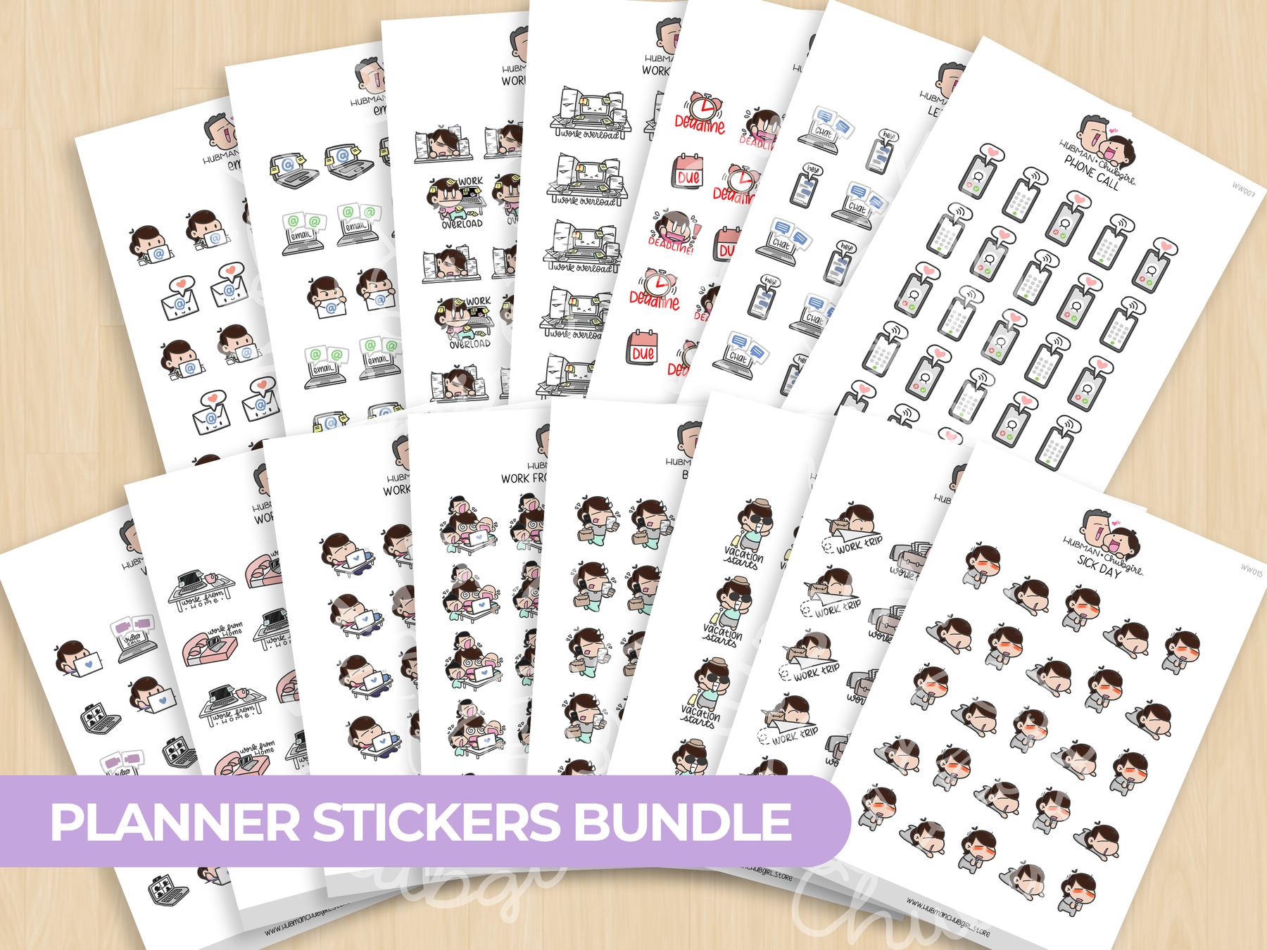 Planner Sticker Sets – Hubman and Chubgirl
